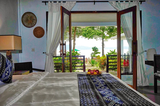 View from the bedroom - Seafront Villa - Spice Island Divers - Indonesia Dive Resort